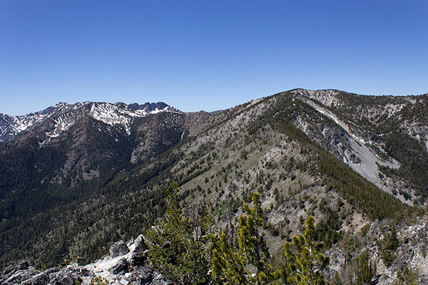 Highland Pass (center) and Maxwell Mountain (right) to the west.