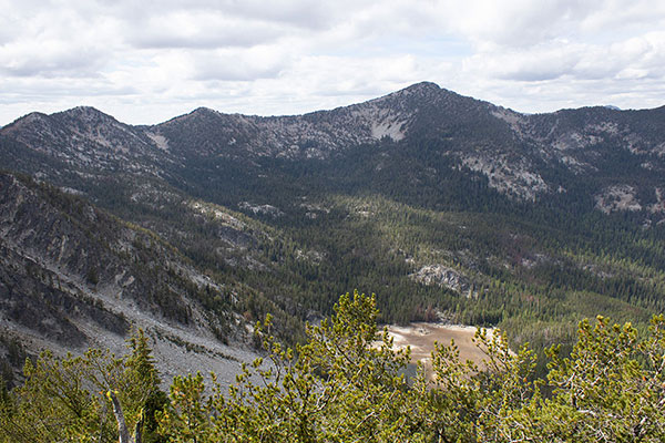 Red Mountain above Killamacue Lake from Chloride Ridge East Peak.