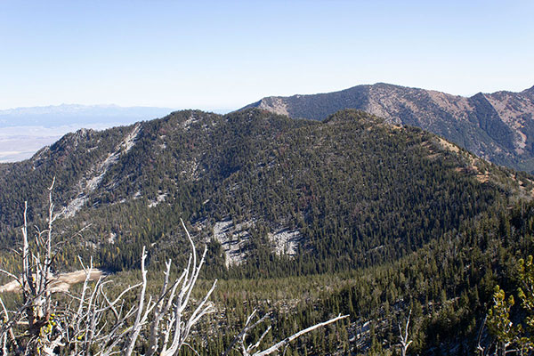 Chloride Ridge East Peak with Killamacue Lake below to the left