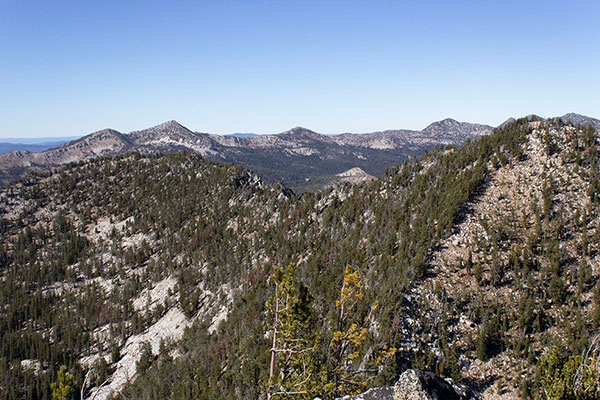 Northwest towards the Elkhorn Crest from Chloride Ridge West Peak