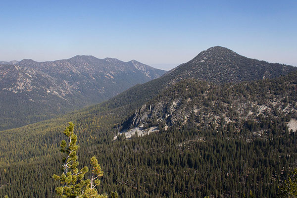 Twin Mountain to the left and Red Mountain to the right