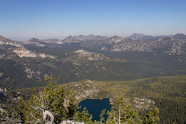 The view NNW; Anthony Lakes lie beyond the distant peaks in the center.