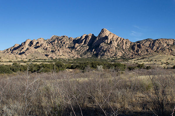 Cochise Stronghold from Middlemarch Road. Sheepshead is just right of center.