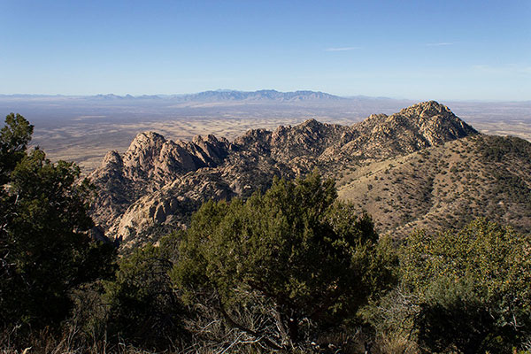 The Mustang and Whetstone Mountains to the WSW